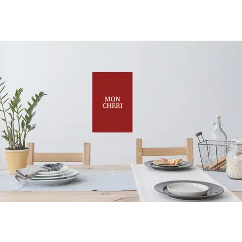 Rood - Frans - Quotes Muursticker klein -eettafel