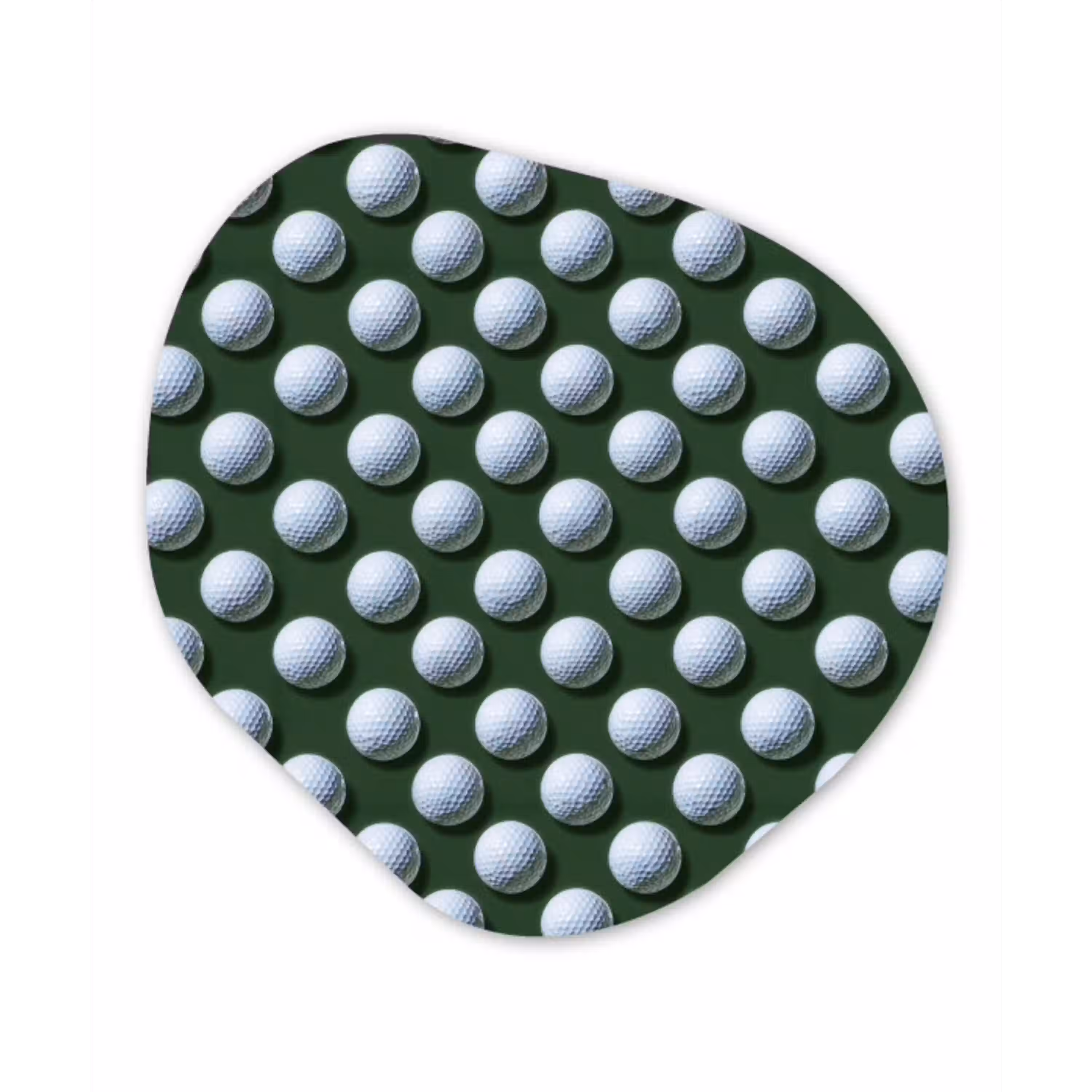 Ballen - Golf - Groen Wandcirkel Organisch Aluminium middel 851 -3d