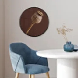Papaverbol - Droogbloem - Bruin - Minimalistisch Fotolijst rond zonder passe partout klein -sfeer2
