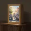 Brug - Stad - Huizen - Boot Light Box met kabel (Tafellamp) klein -z3d_website