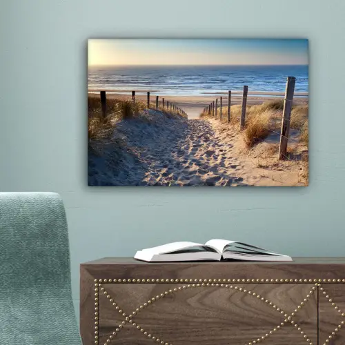 Strand - Zee - Nederland - Duinen - Zon canvas 2cm klein -sfeer4