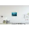 Luchtbellen - Dynamisch - Blauw textielposter latten blank klein -kinderkamer