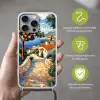 Huizen - Mozaïek - Sinaasappelbomen - Zee Hoesje iPhone 16 Pro Max met koord klein -sfeer2_NL