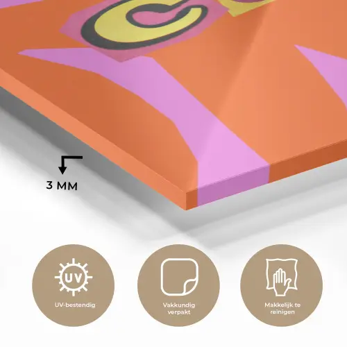 Zebraprint - Grafisch - COOL - Oranje plexiglas 5mm klein -sfeer2