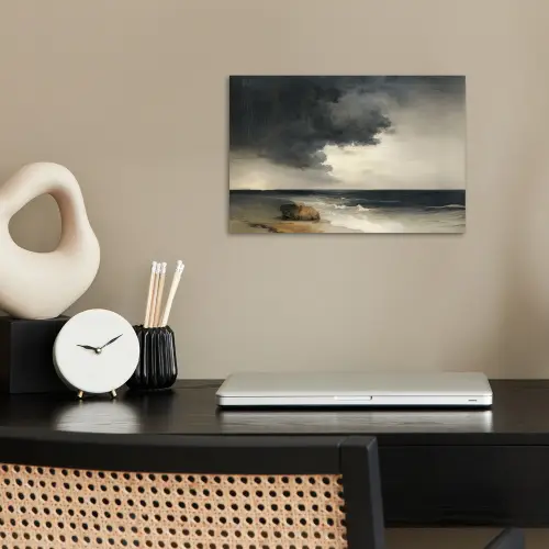 Kust - Golven - Rots - Storm poster papier klein -sfeer1