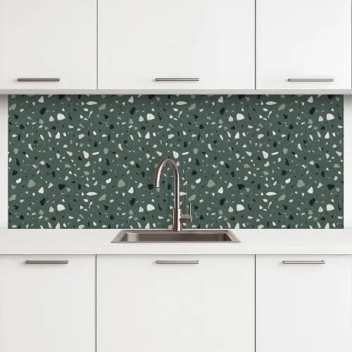 Terrazzo -  Patroon - Kleurrijk - Groen keuken achterwand 2 middel 871 -3d