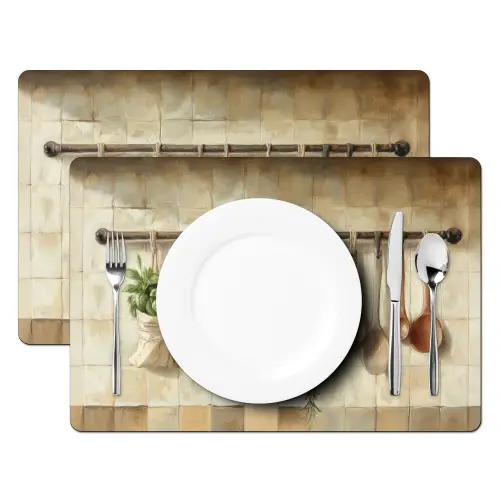 Hout - Keukengerei - Stilleven - Tegels Placemat vinyl groot -zzsfeer2_Kitchenyeah-website