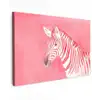 Zebra - Pink - Verf Tuinposter op houten frame 2 cm dik klein -3d