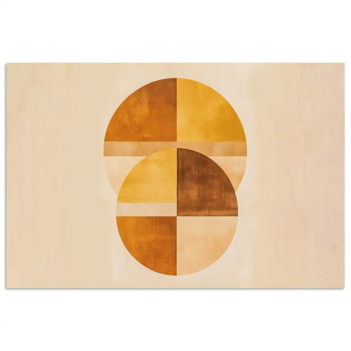 Cirkels - Geel - Minimalistisch poster papier klein -3d