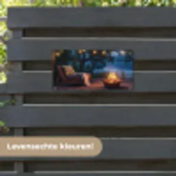 Kampvuur - Meer - Avondlicht tuinposter los doek klein -sfeer3