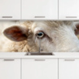 Schaap - Oog - Wit keuken achterwand 2 middel -3d