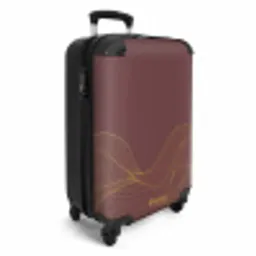 Minimal - Kastanjebruin met gouden golven NBS - Handbagage koffer - Unisex middel -productfoto_3d