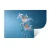 Lelies - Blauw - Glazen Muursticker klein -3d