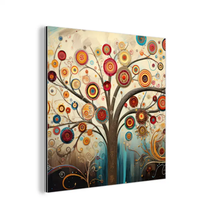 Boom - Tree of life - Kleur aluminium wit klein -3d