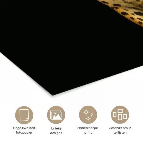 Panter - Realistisch - Bruin poster papier klein -closeup_NL