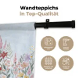 Weidebloemen - Illustratie - Kleurrijk Wandkleed katoen klein -tsfeer2_DE