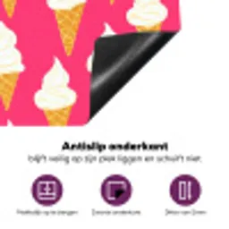 Softijs - Horentje - Roze Inductie beschermer vinyl 3mm klein 276 -zzzzzzz-cc-onderkant
