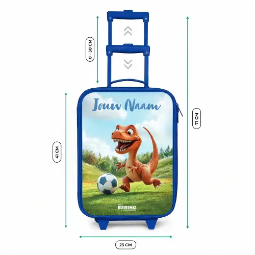 Voetbal - Dino - Sport Kinderkoffer - Blauw klein -productfoto_formaten
