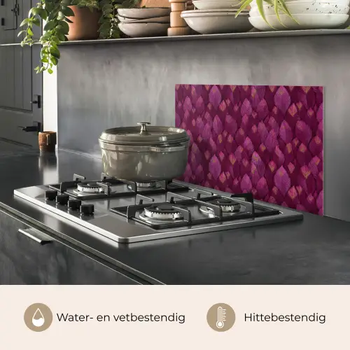 Bladeren - Patroon - Burgundy keuken achterwand spatscherm klein 900 -usp_NL