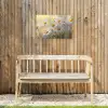 Madeliefjes - Wit - Zonlicht Tuinposter op houten frame 2 cm dik klein -sfeer4