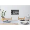 New York - Brug - Brooklyn - Zwart wit - Architectuur Muursticker klein -eettafel