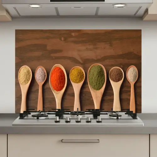 Pollepel - Kruiden - Eten - Specerijen - Tafel keuken achterwand spatscherm klein -3d_website