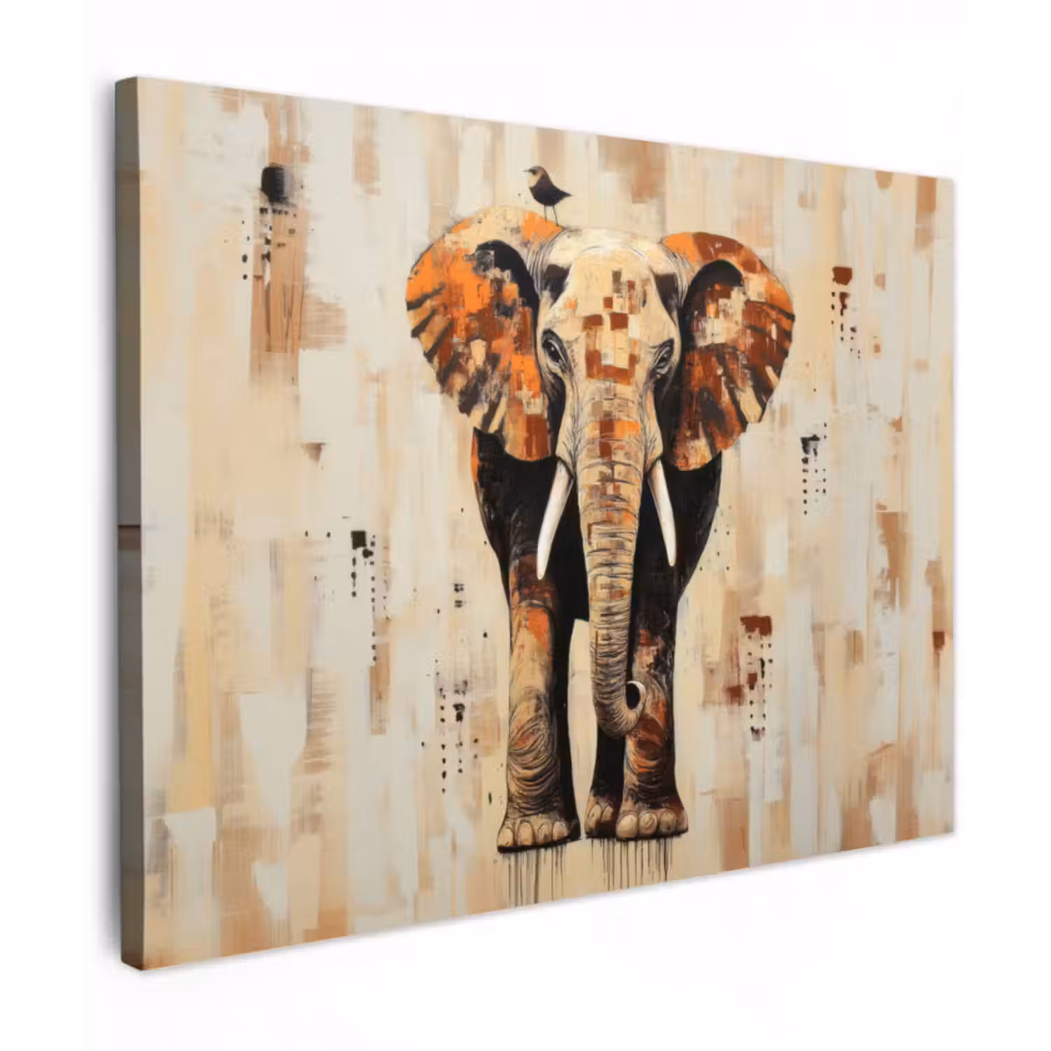 Leinwandbild - Elefant - Rüssel - Mosaik - Abstrakt