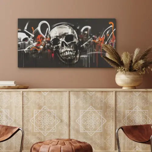 Schedels - Kunst - Donker - Rood PET vilt middel -sfeer4