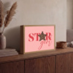 Star girl - Roze - Panter - Ster Light Box met batterij (Wandlamp) middel -sfeer2