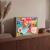Bloemen - Olieverf - Kleurrijk - Natuur Light Box met batterij (Wandlamp) middel -sfeer2