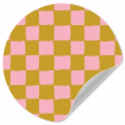 Patroon - Vierkant - Roze Wandcirkel behangsticker klein 186 -3d
