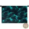 Turquoise - Bliksem  - Wolken Wandkleed katoen klein 269 -t3d_DE