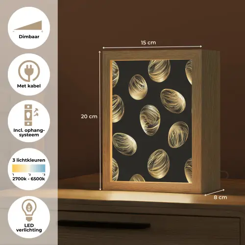 Eieren - Goud - Patroon Light Box met kabel (Tafellamp) klein -USP_NL