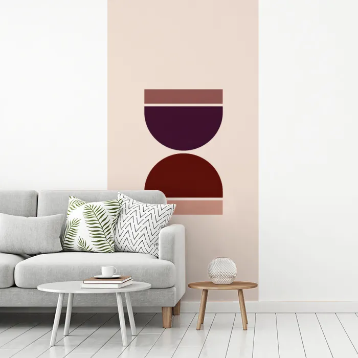 Zandloper - Symmetrisch - Rood - Paars fotobehang vinyl groot -woonkamer