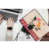 Vaas - Bloemen - Vlinder - Rood laptophoes neopreen klein -bureau