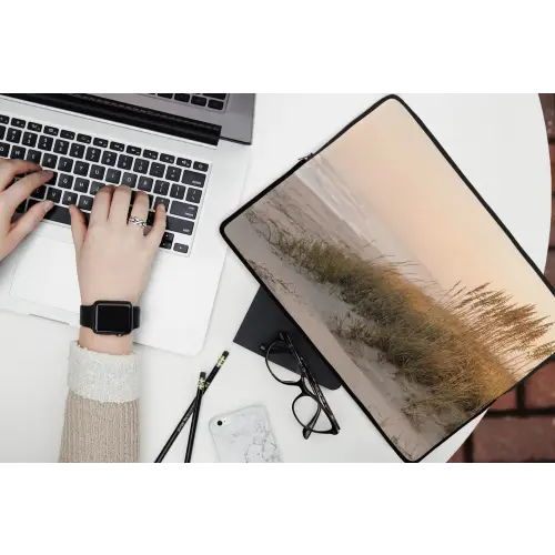 Duinlandschap - Zonsondergang - Strand laptophoes neopreen klein -bureau