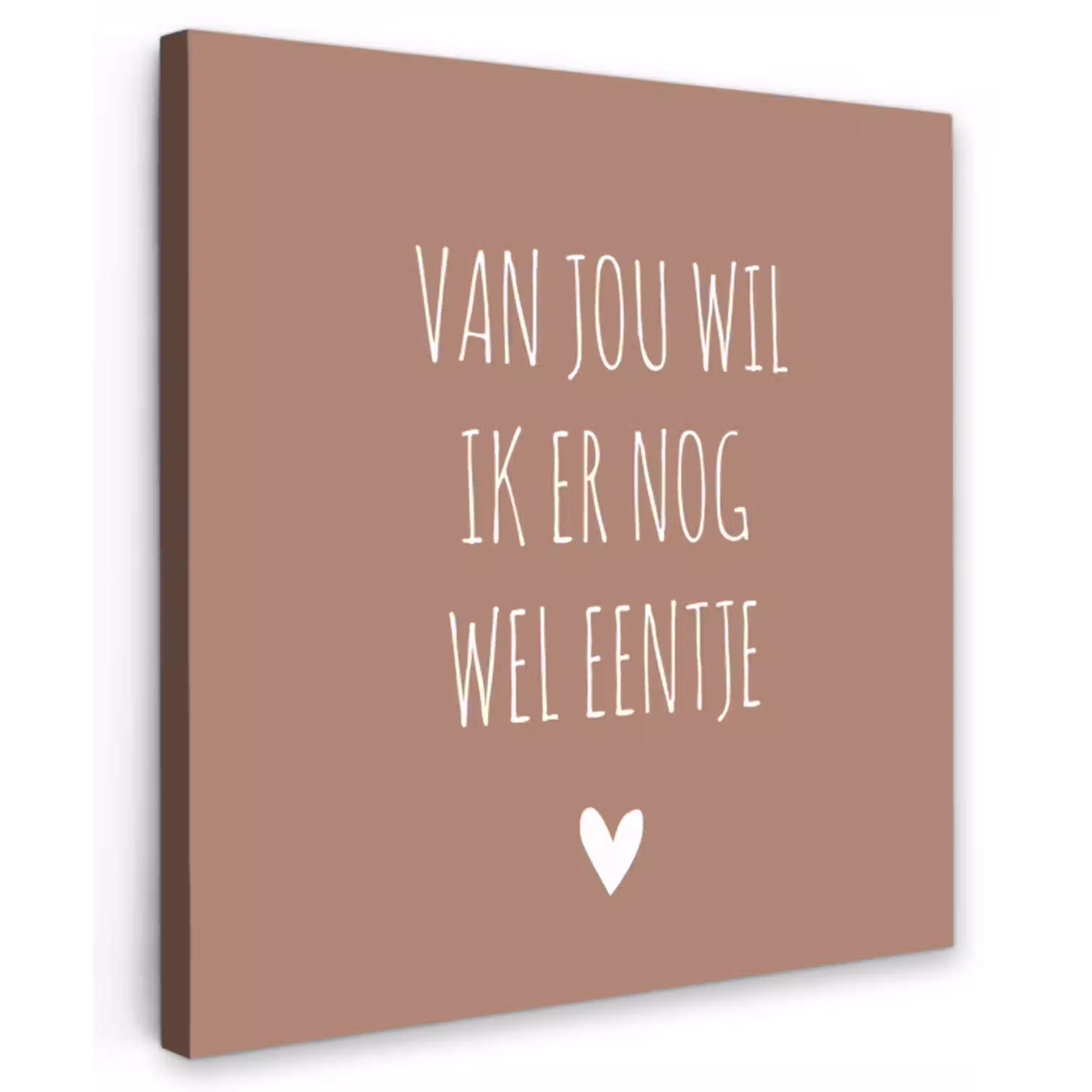 Spreuken - Van jou wil ik er nog wel eentje - Quotes Tuinposter op houten frame 2 cm dik klein -3d