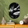 Drummer - Zwart - Drumstel Wandcirkel Ovaal Forex klein -sfeer2