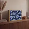 Vissen - Bloemen - Blauw Light Box met batterij (Wandlamp) middel 907 -sfeer2