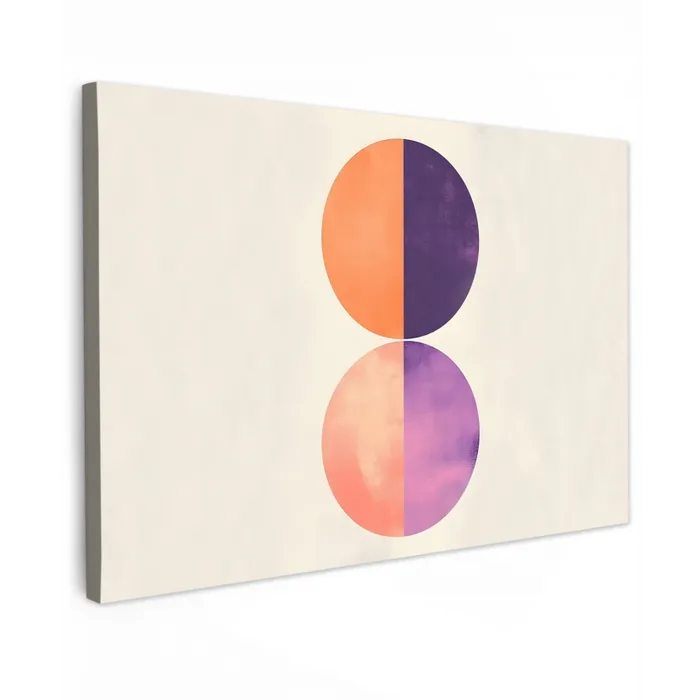 Abstract - Cirkels - Paars Tuinposter op houten frame 2 cm dik klein -3d