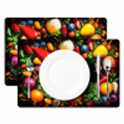 Groente - Graffiti - Kleurrijk - Koken - Abstract Placemat vinyl groot -zzsfeer2_Kitchenyeah-website