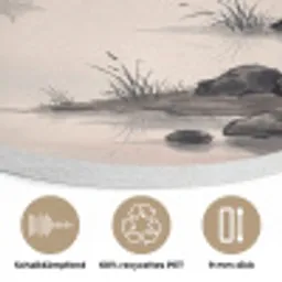 Zon - Japans - Traditioneel Akoestische PET Vilt - Rond klein -closeup_DE