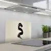 Penseelstreek - Zwart - Minimalistisch keuken achterwand spatscherm klein -3d_schuin