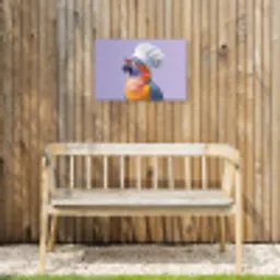 Papegaai - Koksmuts - Paars - Cute Tuinposter op houten frame 2 cm dik klein -sfeer4