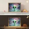 Alien - Groen - Planeten - Ruimte Light Box met batterij (Wandlamp kind) middel -sfeer3_kind