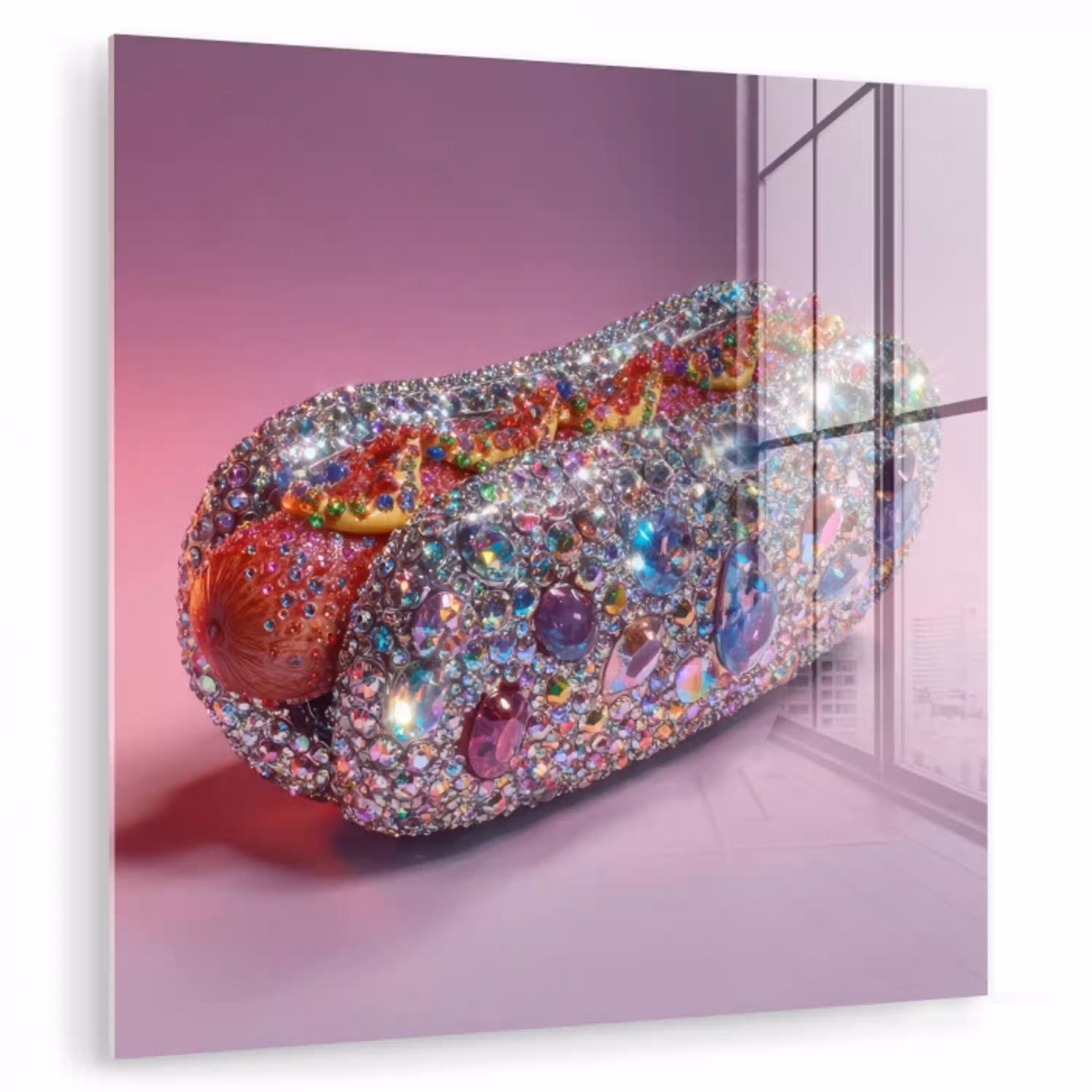 Hotdog - Steentjes - Glitters - Paars plexiglas 5mm klein -zzzproduct_nieuw