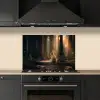 Konijn - Bos - Zonnestralen keuken achterwand spatscherm klein -sfeer1