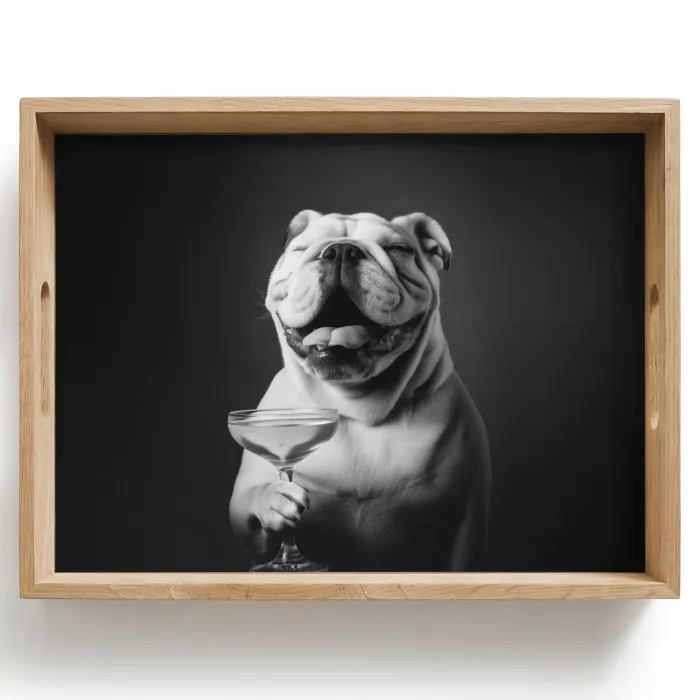 Buldog - Hond - Glas Dienblad Rechthoek middel -z3d_shopping