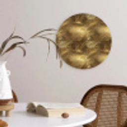 Palm - Waaier - Goud Wandcirkel kunststof plaat 5mm dik klein 188 -sfeer4