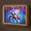 Schildpad - Dier - Galaxy - Ruimte Light Box met batterij (Wandlamp kind) middel -z3d_website